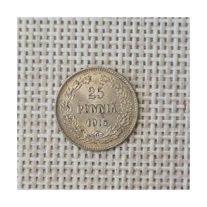 Finland 25 Penniä 1916 KM-6.2 VF