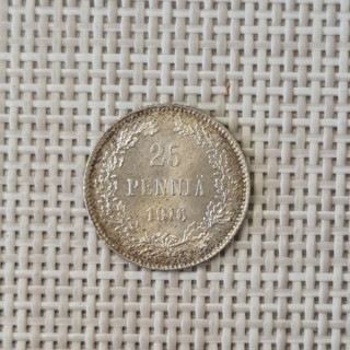 Finland 25 Penniä 1916 KM-6.2 XF