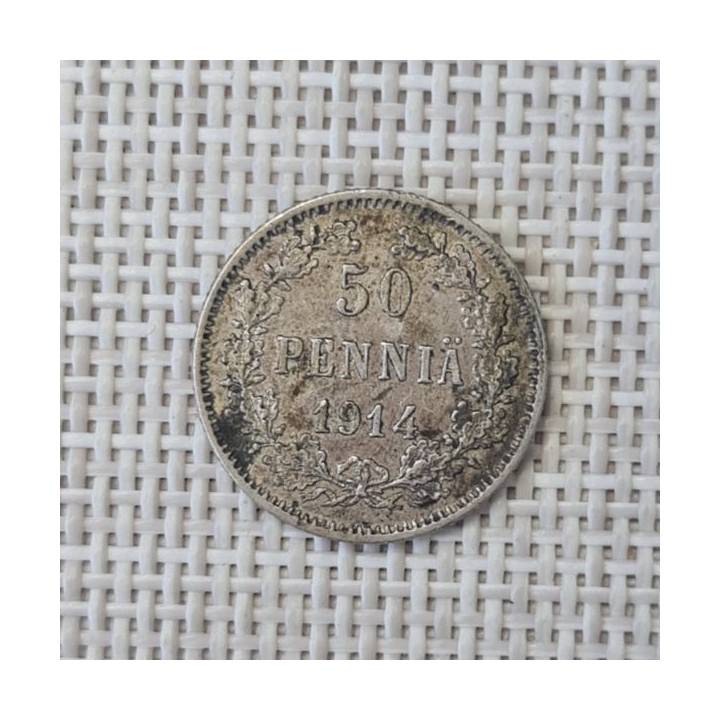 Finland 50 Penniä 1914 KM-2.2 VF/XF
