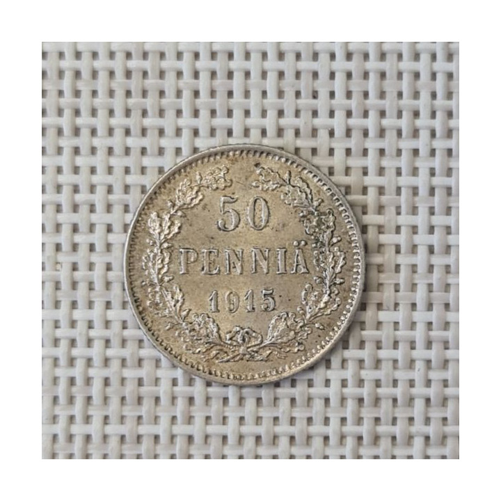 Finland 50 Penniä 1915 KM-2.2 VF/XF