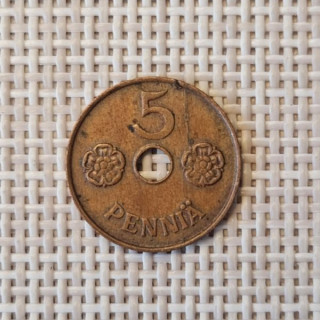 Finland 5 Penniä 1943 KM-64 VF