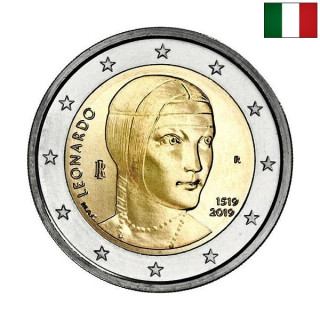 Italy 2 Euro 2019 "Leonardo da Vinci" UNC