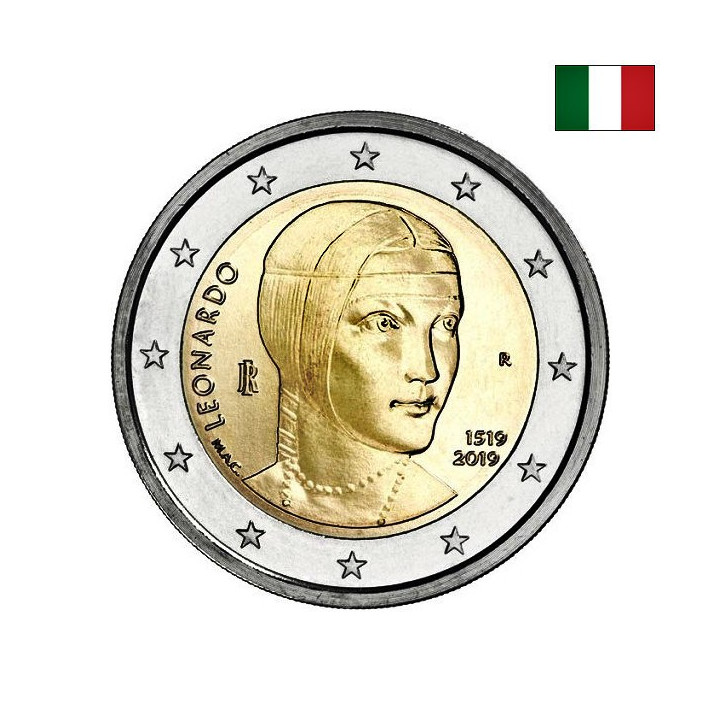Italy 2 Euro 2019 "Leonardo da Vinci" UNC