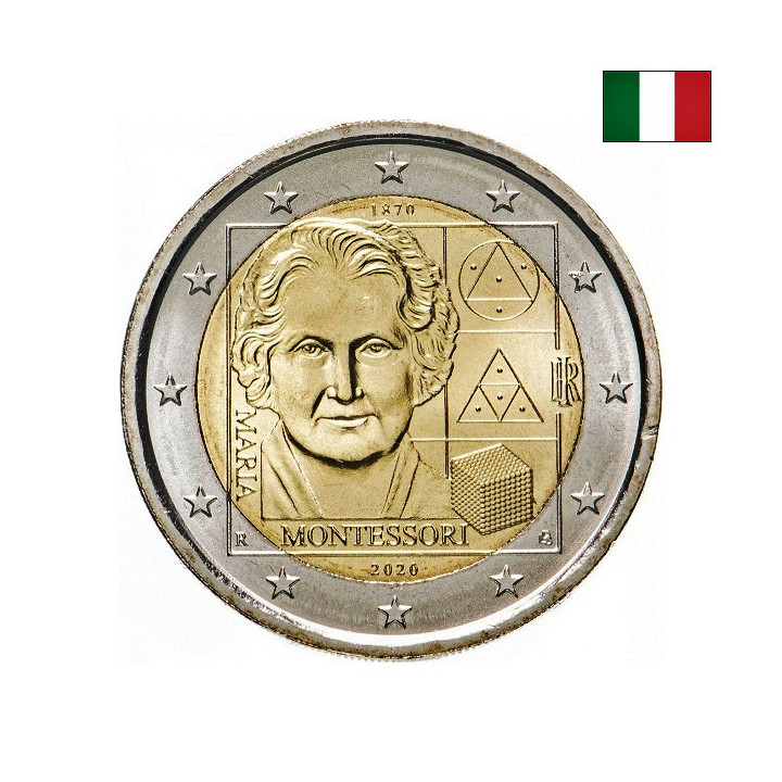 Italy 2 Euro 2020 "Maria Montessori" UNC