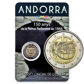 Andorra 2 Euro 2016 "New Reform 1866" BU (Coin Card)