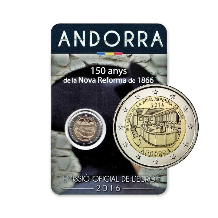 Andorra 2 Euro 2016 "New Reform 1866" BU (Coin Card)