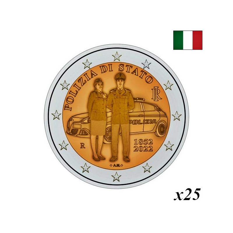 Italy 2 Euro 2022 "Police" Roll