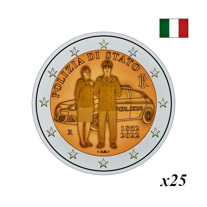 Italy 2 Euro 2022 "Police" Roll