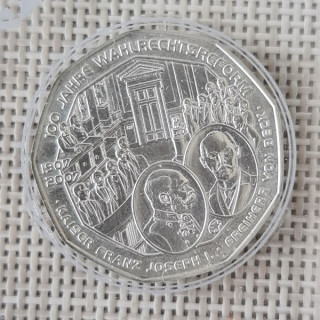 Austria 5 Euro 2007 "Universal Suffrage" KM-3144 BU