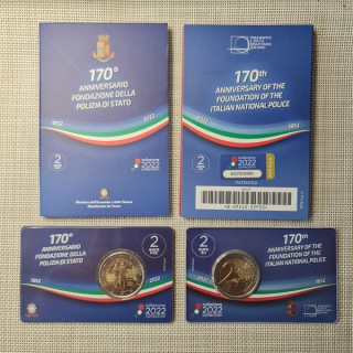 Italy 2 Euro 2022 "Police" BU (Coin Card)