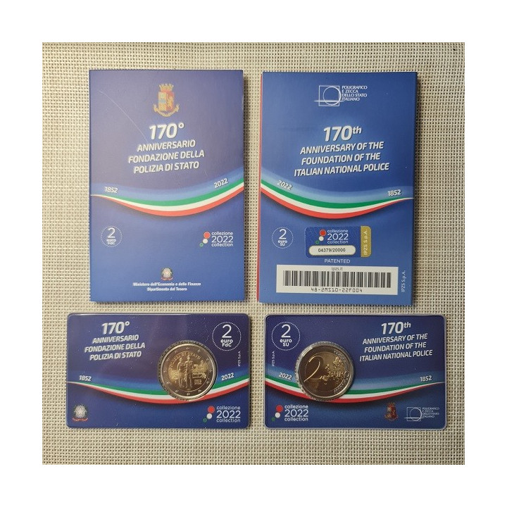 Italy 2 Euro 2022 "Police" BU (Coin Card)