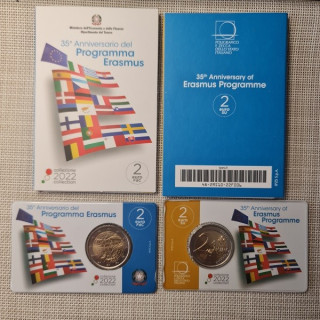 Italy 2 Euro 2022 "Erasmus" BU (Coin Card)