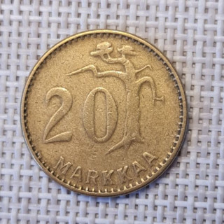 Finland 20 Markkaa 1954 "Short" KM-39 VF