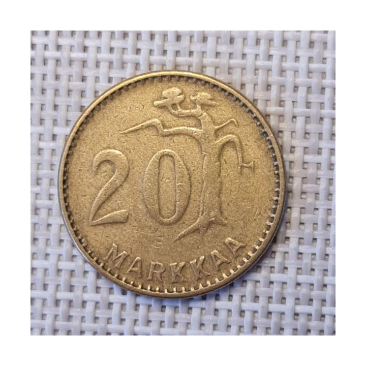 Finland 20 Markkaa 1954 "Short" KM-39 VF