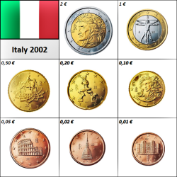 Italy Euro Set (3,88€) 2002 UNC