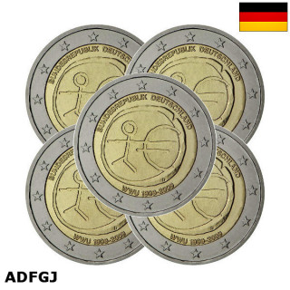 Germany 2 Euro 2009 ADFGJ "EMU" UNC
