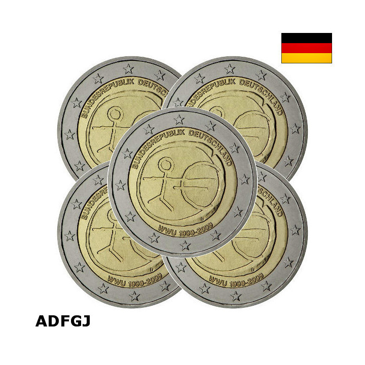 Germany 2 Euro 2009 ADFGJ "EMU" UNC