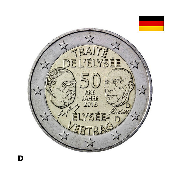 Germany 2 Euro 2013 D "Elysée Treaty" UNC