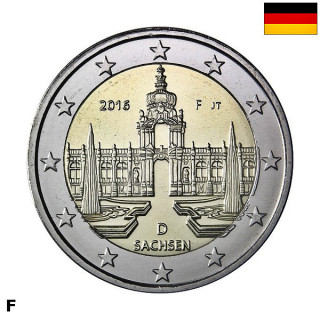 Germany 2 Euro 2016 F "Saxony" UNC