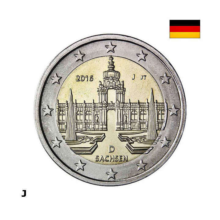 Germany 2 Euro 2016 J "Saxony" UNC