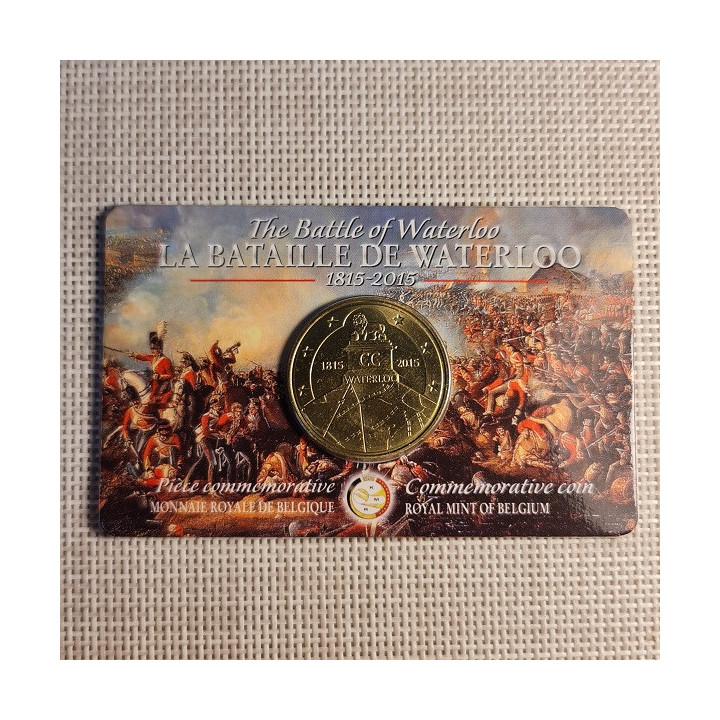 Belgium 2 1/2 Euro 2015 "Waterloo" BU (French, Coin Card)