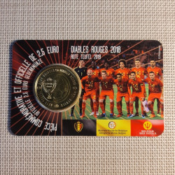 Belgium 2 1/2 Euro 2018 "Red Devils" BU (French, Coin Card)