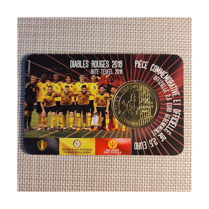 Belgium 2 1/2 Euro 2018 "Red Devils" BU (Dutch, Coin Card)