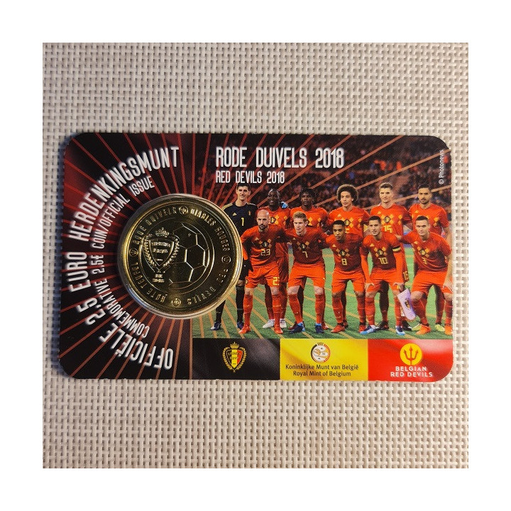 Belgium 2 1/2 Euro 2018 "Red Devils" BU (Dutch, Coin Card)