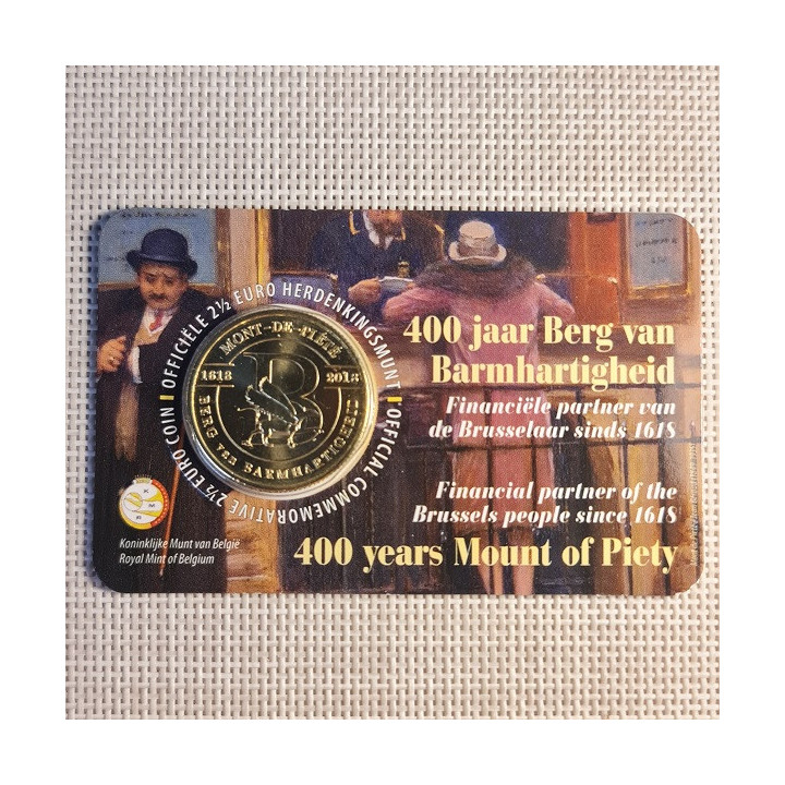 Belgium 2 1/2 Euro 2018 "Mont de Piété" BU (Dutch, Coin Card)