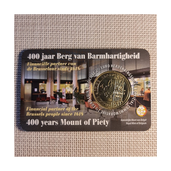 Belgium 2 1/2 Euro 2018 "Mont de Piété" BU (French, Coin Card)