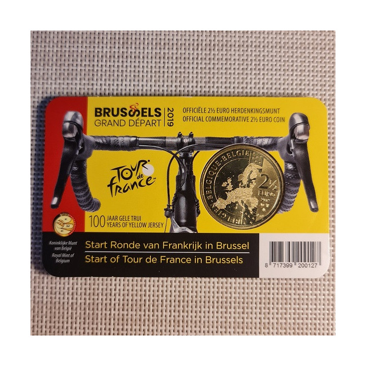 Belgium 2 1/2 Euro 2019 "Tour de France" BU (French, Coin Card)