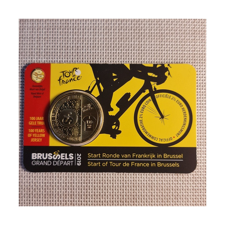 Belgium 2 1/2 Euro 2019 "Tour de France" BU (Dutch, Coin Card)
