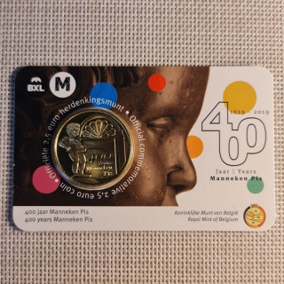 Belgium 2 1/2 Euro 2019 "Manneken Pis" BU (Dutch, Coin Card)