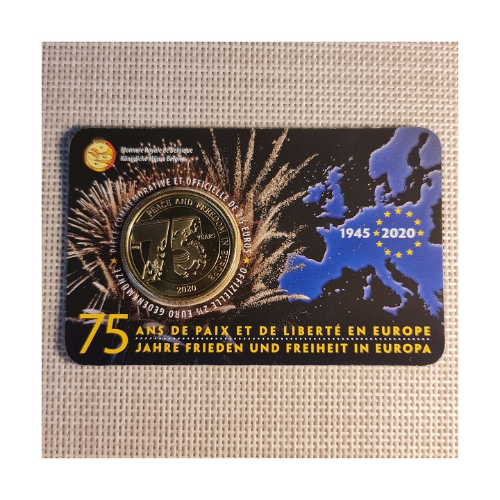 Belgium 2 1/2 Euro 2020 "Peace & Freedom" BU (French, Coin Card)