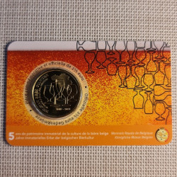 Belgium 2 1/2 Euro 2021 "Beer Culture" BU (French, Coin Card)