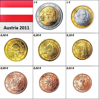 Austria Euro Set (3,88€) 2011 UNC