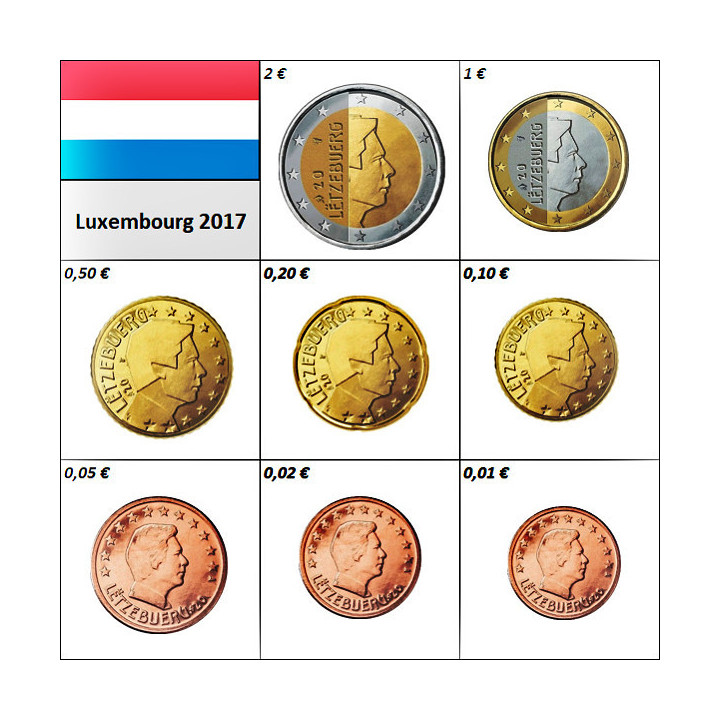 Luxembourg Euro Set (3,88€) 2017 UNC