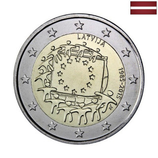 Latvia 2 Euro 2015 "Flag (EUF)" UNC