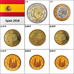 Spain Euro Set (3,88€) 2018 UNC