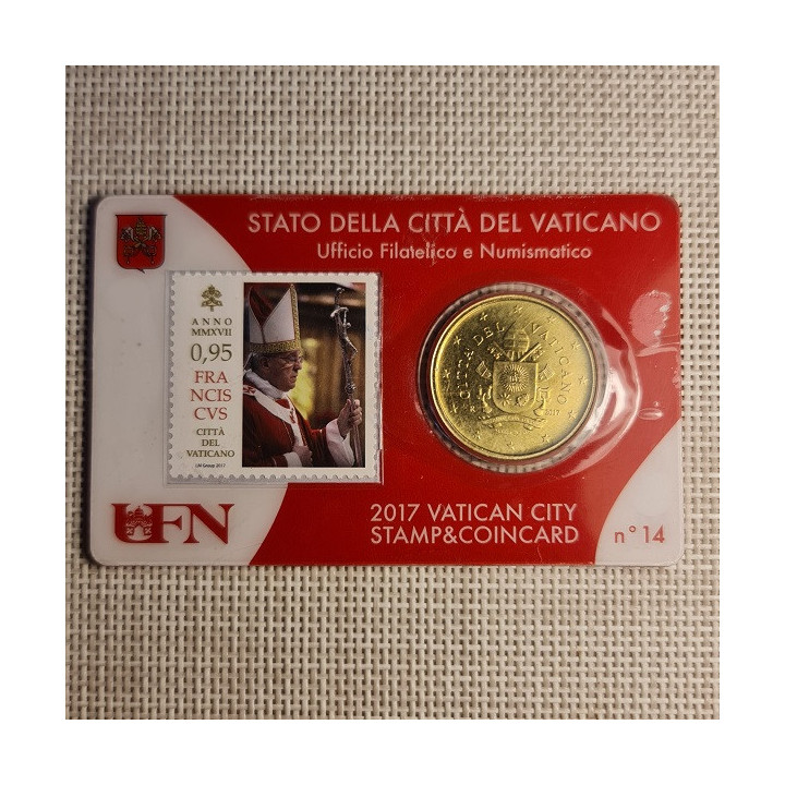 Vatican City 50 Euro Cent 2017 No. 14 (Coin Card) BU