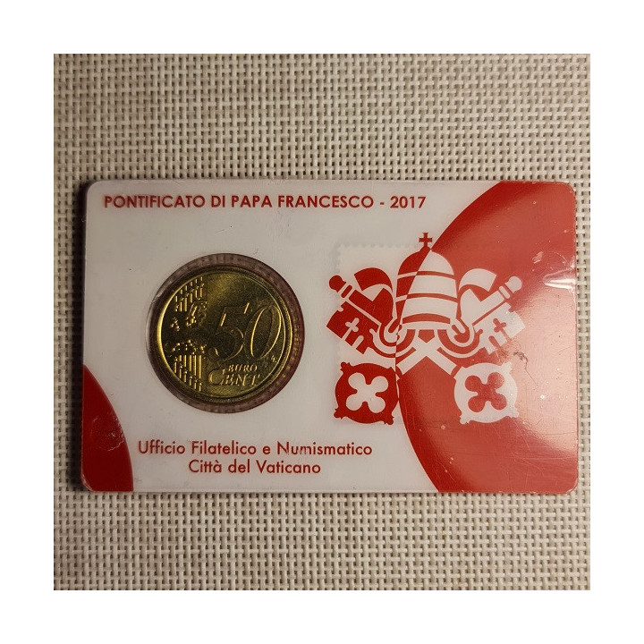 Vatican City 50 Euro Cent 2017 No. 14 (Coin Card) BU
