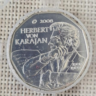 Austria 5 Euro 2008 "Herbert von Karajan" KM-3156 BU