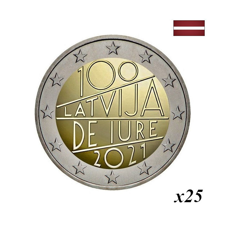 Latvia 2 Euro 2021 "De Jure" UNC Roll
