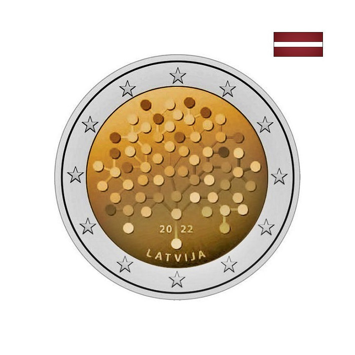 Latvia 2 Euro 2022 "Financial Literacy" UNC