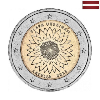 Latvia 2 Euro 2023 "Ukrainian Sunflower" UNC