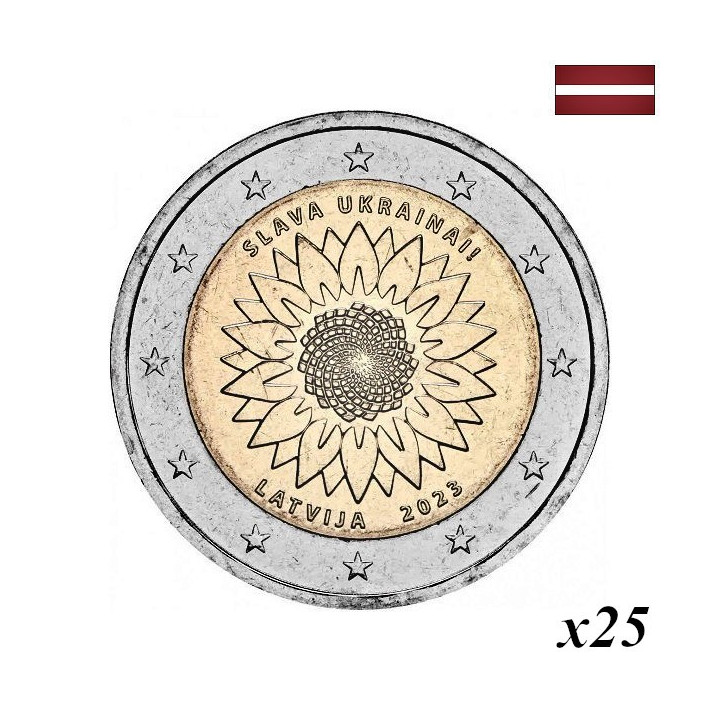 Latvia 2 Euro 2023 "Ukrainian Sunflower" Roll
