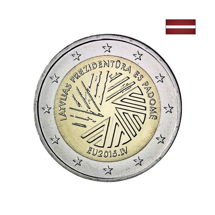Latvia 2 Euro 2015 "Presidency" BU (Coin Card)