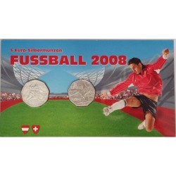 Austria 2 x 5 Euro 2008 "Football" KM-3163 - 3164 BU (Blister)