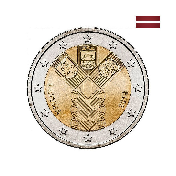 Latvia 2 Euro 2018 "Baltic States" BU (Coin Card)