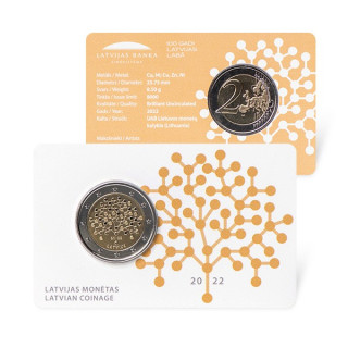 Latvia 2 Euro 2022 "Financial Literacy" BU (Coin Card)